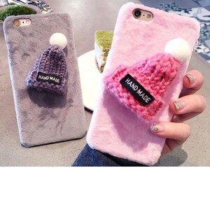 Winter Fur 3D Plush Hat Case for Apple IPhone 7 (5)