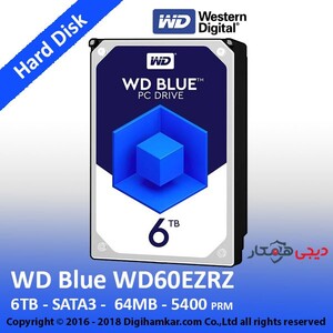 هارددیسک اینترنال وسترن دیجیتال مدل Blue WD60EZRZ ظرفیت 6 ترابایت