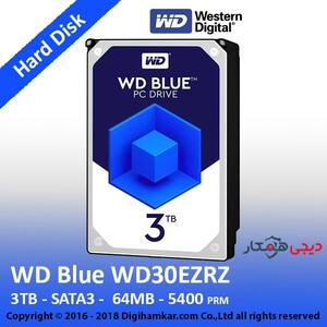هارددیسک اینترنال وسترن دیجیتال مدل Blue WD30EZRZ ظرفیت 3 ترابایت