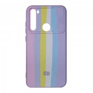 قاب سیلیکونی رنگین کمانی محافظ لنزدار کشویی شیائومی Redmi Note 8