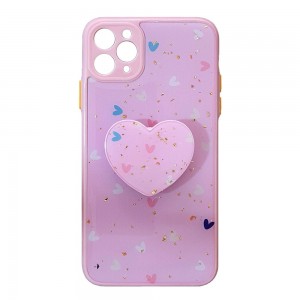 قاب رزینی با پاپ سوکت قلبی آیفون iPhone 11 Pro