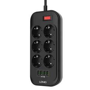 چندراهی برق و USB الدینیو مدل LDNIO SE6403