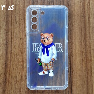 قاب ژله ای شفاف محافظ لنز دار خرسی موبایل سامسونگ S21 FE