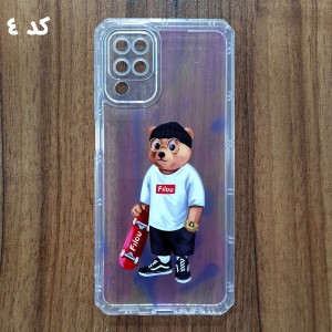قاب ژله ای شفاف محافظ لنز دار خرسی موبایل سامسونگ A12