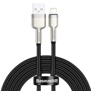کابل شارژ USB به لایتنینگ بیسوس مدل Cafule Metal CALJK-B01 طول 2 متر توان 2.4 آمپر