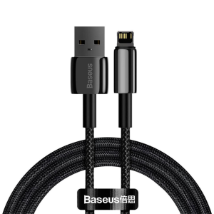 کابل شارژ USB به لایتنینگ بیسوس مدل Tungsten CALWJ-01 طول 1 متر توان 2.4 آمپر