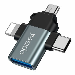 مبدل او تی جی USB به Type-C/Lightning/MicroUSB یسیدو مدل GS15