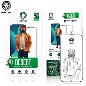 گلس توری دار شفاف گرین لاین 3D Desert آیفون iPhone 14 Pro