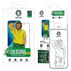 گلس شفاف لبه سیلیکونی گرین لاین 3D Silicone Plus آیفون iPhone 13