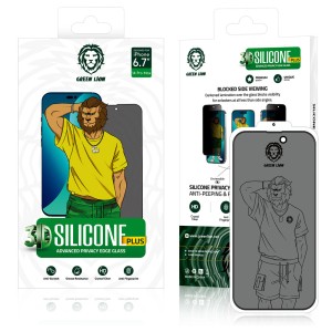 گلس لبه سیلیکون پرایوسی گرین لاین Silicone Plus Privacy آیفون iPhone 14 Pro Max