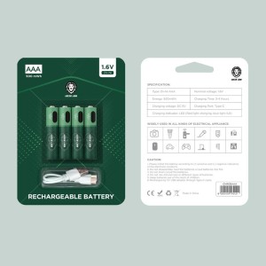 باتری نیم قلمی قابل شارژ گرین لاین GNRGBAAA ظرفیت 500 میلی آمپر بسته 4 عددی