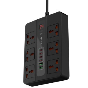 چندراهی و محافظ برق و شارژر پرودو مدل PD-FWCH009-2M-BK