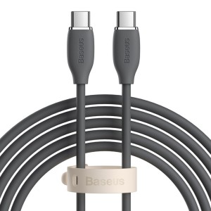 کابل شارژ USB-C به USB-C بیسوس مدل Jelly Liquid Silica CAGD030101 طول 2 متر توان 100 وات