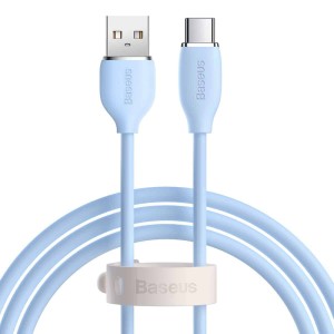 کابل شارژ USB به Type-C بیسوس مدل Jelly Liquid Silica CAGD010001 طول 1.2 متر توان 100 وات