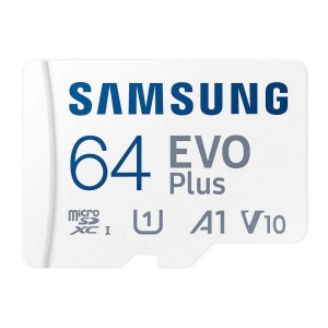 کارت حافظه MicroSDXC سامسونگ مدل Samsung EVO Plus UHS-I U1 A1 V10 ظرفیت 64 گیگابایت به همراه آداپتور SD