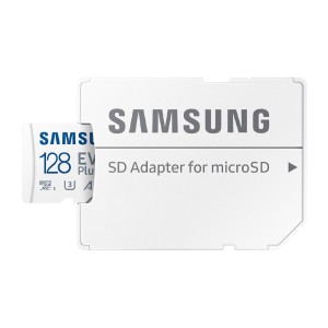 کارت حافظه MicroSDXC سامسونگ مدل Samsung EVO Plus UHS-I U3 A2 V30 ظرفیت 128 گیگابایت به همراه آداپتور SD