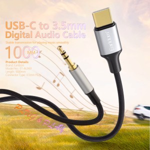 کابل تبدیل تایپ سی به AUX ارلدام مدل AUX61 طول 1 متر