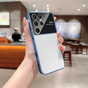 قاب ژله ای شفاف دور رنگی Lens محافظ لنزدار سامسونگ S24 Ultra