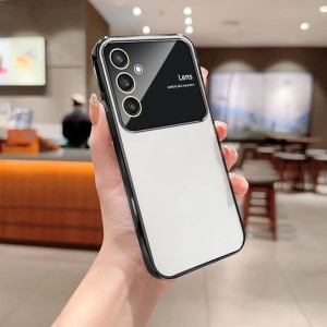 قاب ژله ای شفاف دور رنگی Lens محافظ لنزدار سامسونگ S23 FE