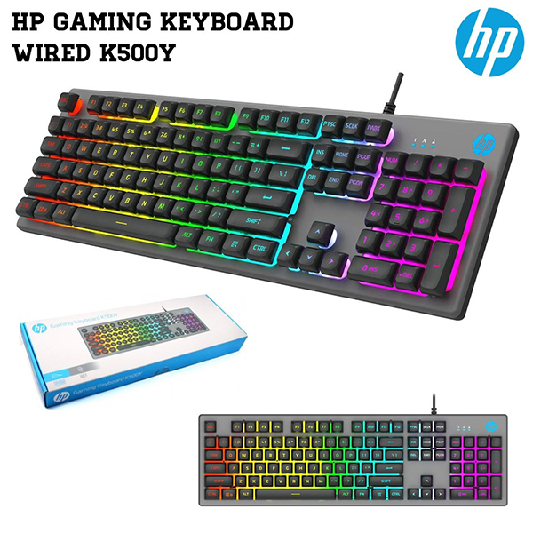 کیبورد سیم دار HP مدل K500Y | تایپ نرم، طراحی ارگونومیک و دوام بالا