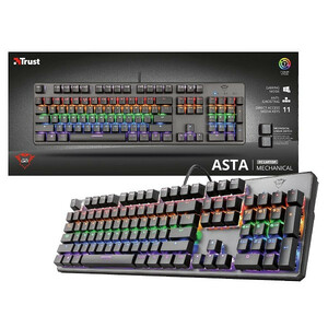 کیبورد مکانیکی گیمینگ HP مدل ASTA GXT 865 با سوئیچ دقیق، نور RGB و طراحی مقاوم