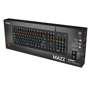 کیبورد مکانیکی گیمینگ HP مدل MAZZ GXT 863 با سوئیچ تق‌تق، نور RGB و عمر بالا