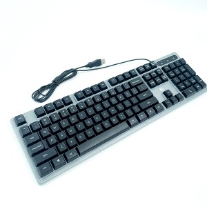 کیبورد گیمینگ HP K100 با نور RGB، کلیدهای WASD متمایز و طراحی مقاوم