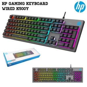 کیبورد سیم دار HP مدل K500Y | تایپ نرم، طراحی ارگونومیک و دوام بالا