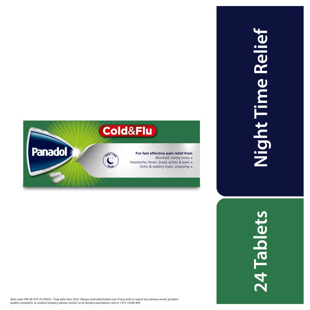 قرص سرماخوردگی و آنفولانزا مناسب شب پانادول Panadol Cold & Flu Night برای 12+ سال
