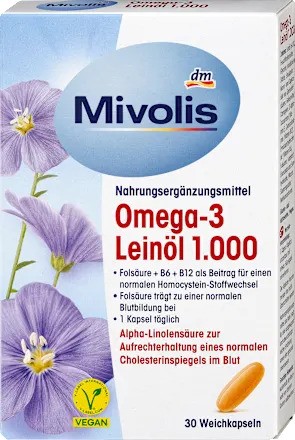 کپسول امگا 3 و لینولنیک اسید میوولیوس Mivolis