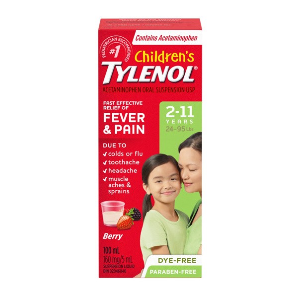 شربت مسکن و تب بر کودکان تایلنول Tylenol برای ۲ تا ۱۱ سال