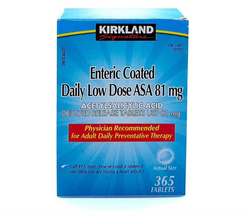 قرص آسپیرین با پوشش رودهای کرکلند Kirkland