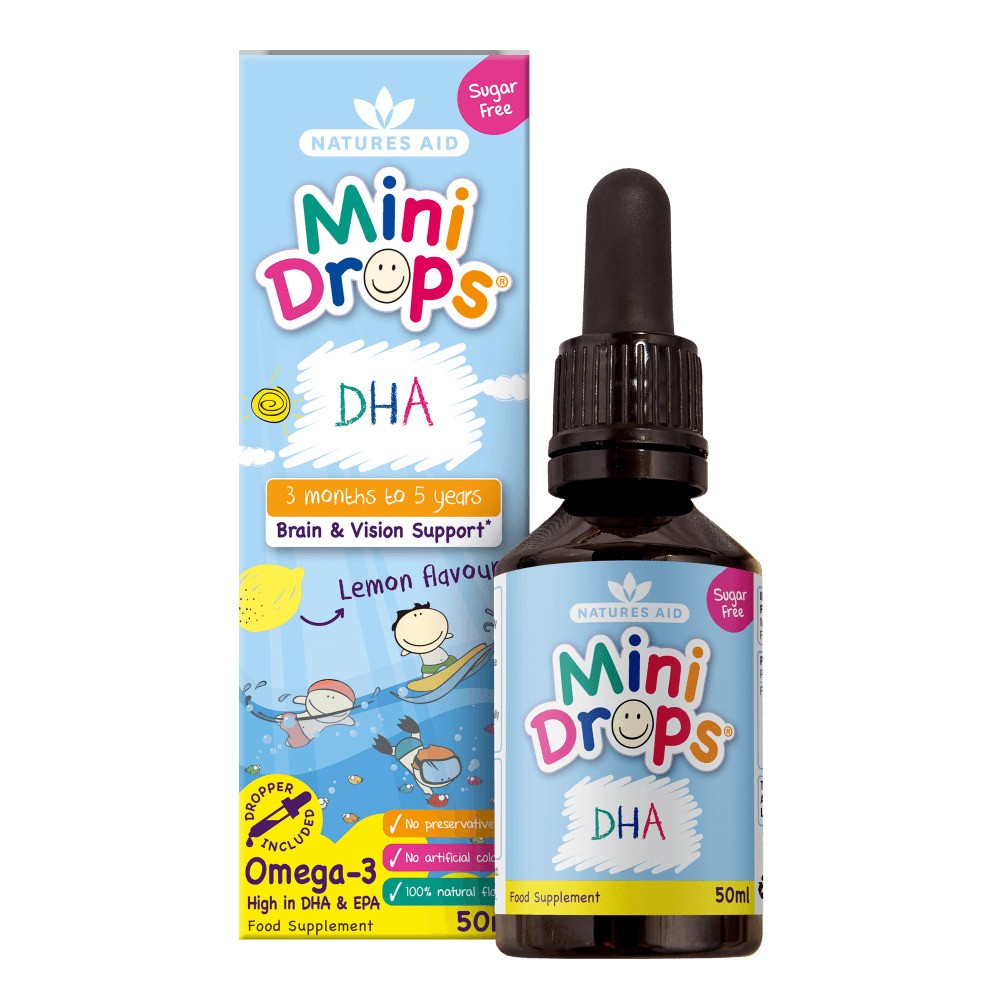 قطره‌ DHA و امگا 3 نیچرز اید Natures Aid  در حجم 50 میل