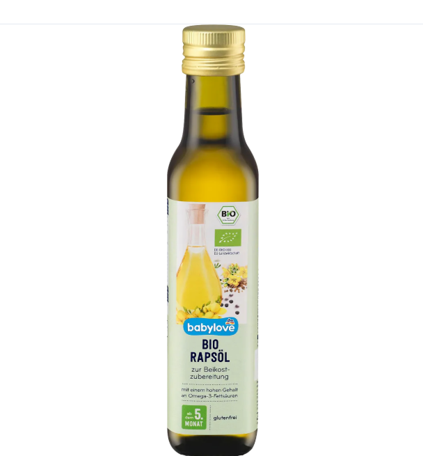 روغن کلزا ارگانیک babylove مخصوص تغذیه کودک و نوزاد