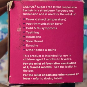 شربت مسکن و تب‌ بر کلپول CALPOL مدل ساشه ای