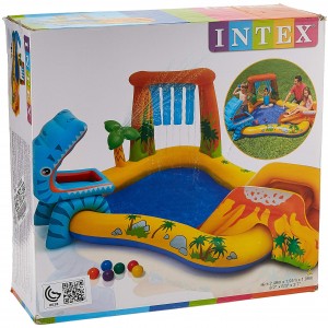 استخر فواره دار طرح دایناسور همراه با سرسره Intex 57444