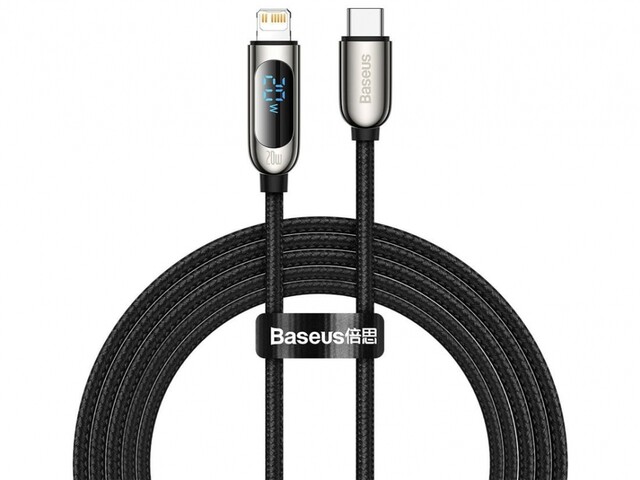 کابل شارژ لایتنینگ به تایپ سی 20 وات بیسوس Baseus Display Fast Charging Data Cable 2m CATLSK-A01