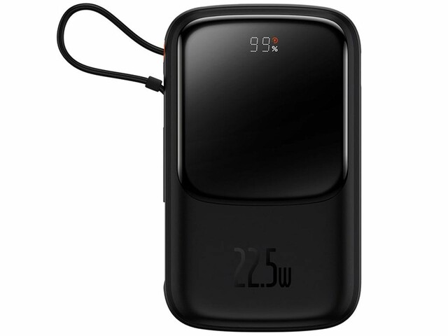 پاوربانک شارژر سریع 22.5 وات به همراه کابل تایپ‌سی 0.5 متری 10000 بیسوس Baseus Qpow Pro Fast Charge Power Bank PPQD020101