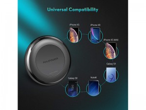 شارژر وایرلس راوپاور مدل Wireless Fast Charging Pad بهمراه آداپتور QC 3.0