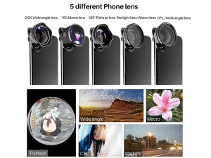 لنز 5 تایی گوشی موبایل با سه پایه لی کیو آی مدل LQ-185