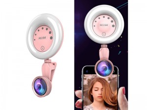 رینگ لایت مدل M-608 به همراه 2 عدد لنز کلیپسی موبایل