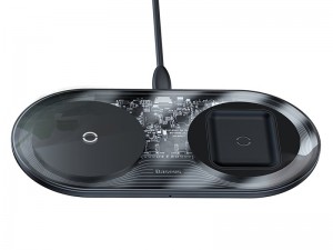 شارژر بی سیم دو کاره بیسوس مدل Simple 2in1 Wireless Charger مناسب برای گوشی موبایل و ایرپاد