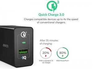 شارژر دیواری فست شارژ انکر مدل A2013 PowerPort+ 1 with Quick Charge 3.0