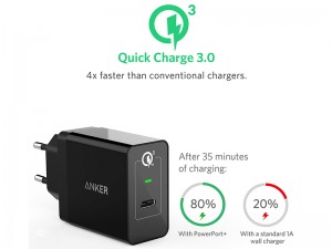 شارژر دیواری فست شارژ انکر مدل A2012 PowerPort 1 بهمراه کابل تایپ سی