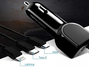 شارژر فندکی توتو دیزاین مدل DCCL-02 Sharp Series 3 in 1 Cable