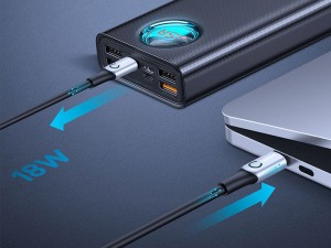 پاور بانک فست شارژ 30000 میلی آمپر بیسوس مدل Amblight Quick Charge