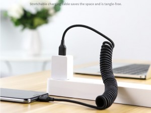 کابل فنری تایپ سی راک مدل RCB0657 Metal Stretchable