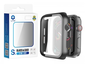 قاب محافظ و گلس لیتو مدل +S مناسب برای ساعت هوشمند اپل واچ 44mm