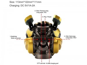 اسپیکر بلوتوثی طرح بامبلبی مدل Bumblebee Bluetooth Speaker