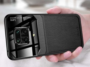 کاور دور دوخت چرم و گلس مدل Delicate Case مناسب برای گوشی موبایل شیائومی Redmi Note 9S/Note 9 Pro/Note 9 Pro Max
